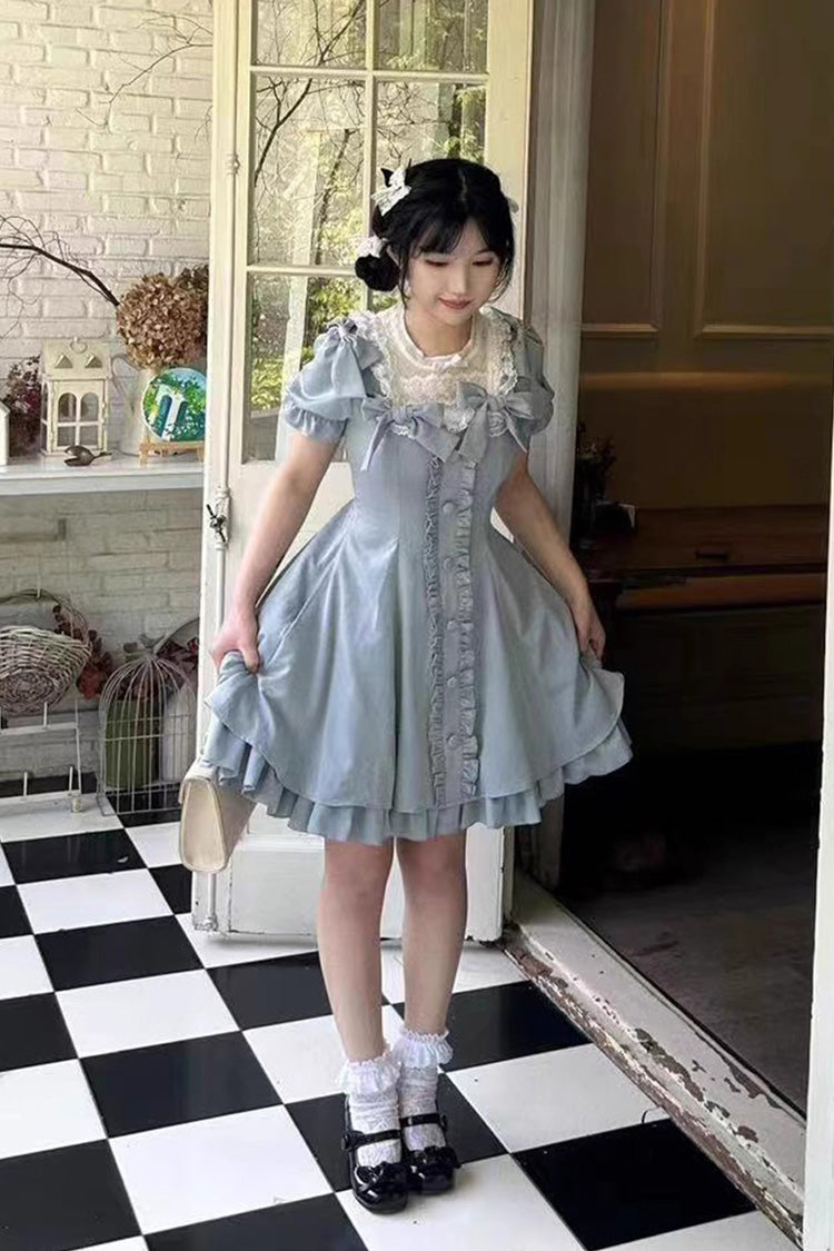 Gothic Lolita Dress - Light Blue Annie's Gift, Blue, Short Version, Plus Size - additional product view 2