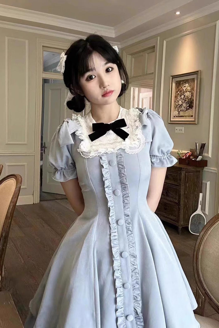 Gothic Lolita Dress - Light Blue Annie's Gift, Blue, Short Version, Plus Size - additional product view 4