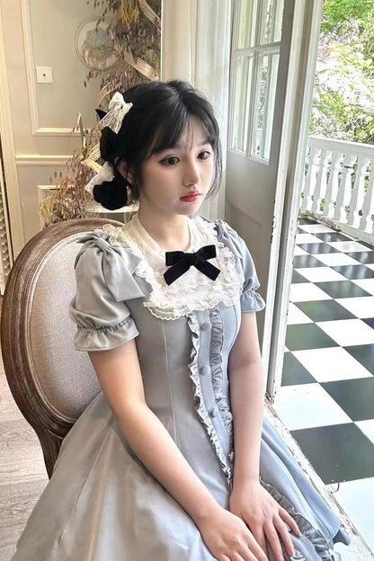 Gothic Lolita Dress - Light Blue Annie's Gift, Blue, Short Version, Plus Size - additional product view 8