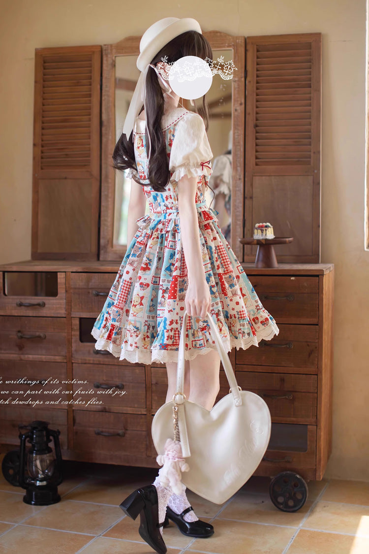 Gothic Lolita Dress - Linlang Painting Shop, Multi-Color, Bow Detail, Lace Trim, Ruffled - additional product view 4