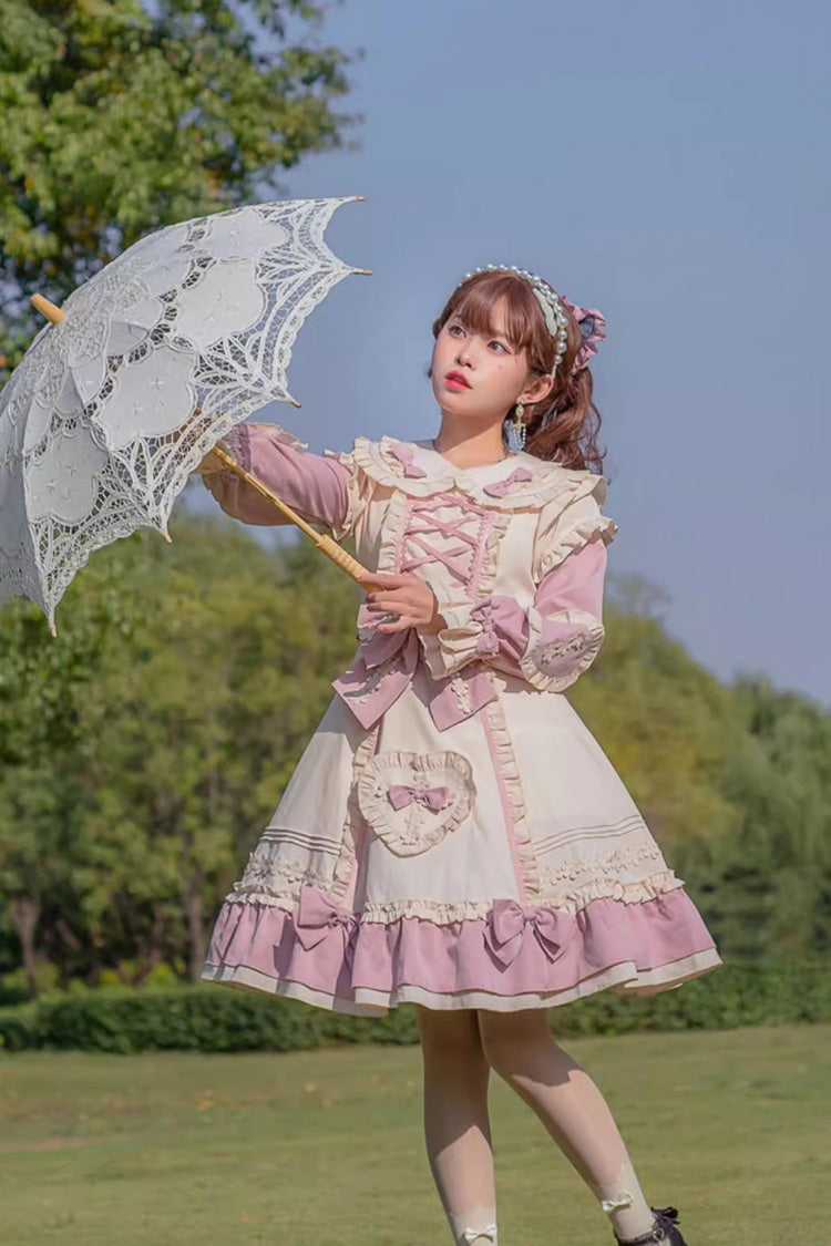 Gothic Lolita Dress - Little Florist, 2 Colors, Plus Size, Sweet Style, Bow Detail - additional product view 4
