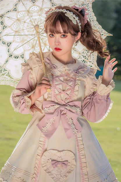 Gothic Lolita Dress - Little Florist, 2 Colors, Plus Size, Sweet Style, Bow Detail - additional product view 5
