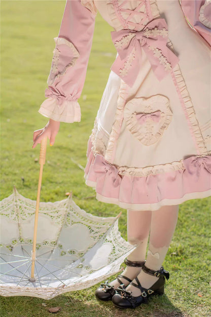 Gothic Lolita Dress - Little Florist, 2 Colors, Plus Size, Sweet Style, Bow Detail - additional product view 6