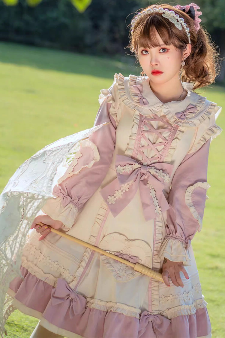 Gothic Lolita Dress - Little Florist, 2 Colors, Plus Size, Sweet Style, Bow Detail - additional product view 8