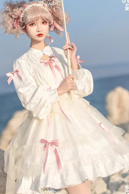 Gothic Lolita Dress - Love Song, 3 Colors, Ruffled, Layered, Long Sleeves - additional product view 9