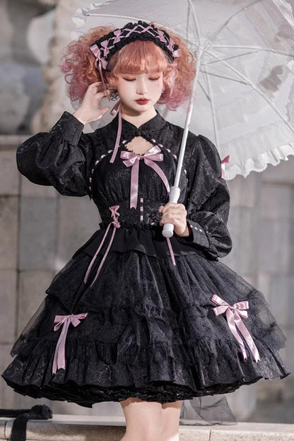 Gothic Lolita Dress - Love Song, 3 Colors, Ruffled, Layered, Long Sleeves - main product image