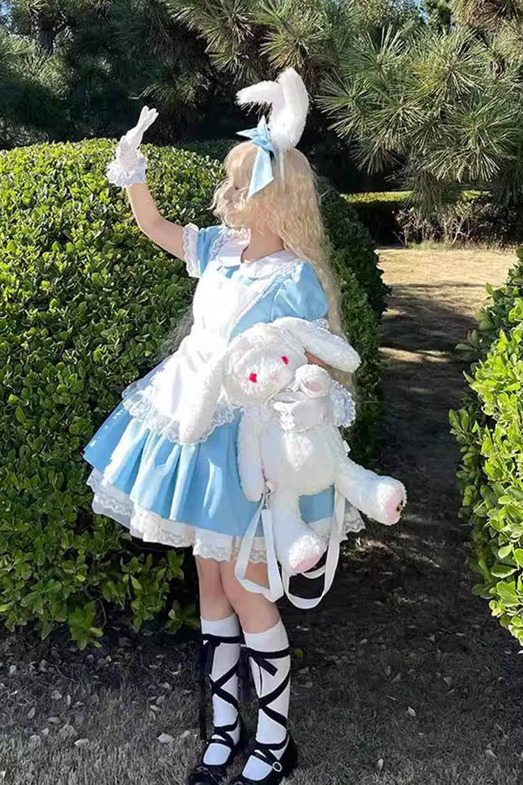 Gothic Lolita Dress - Maid Lapel Collar Ruffle, 2 Colors, Short Version, Long Version - additional product view 7