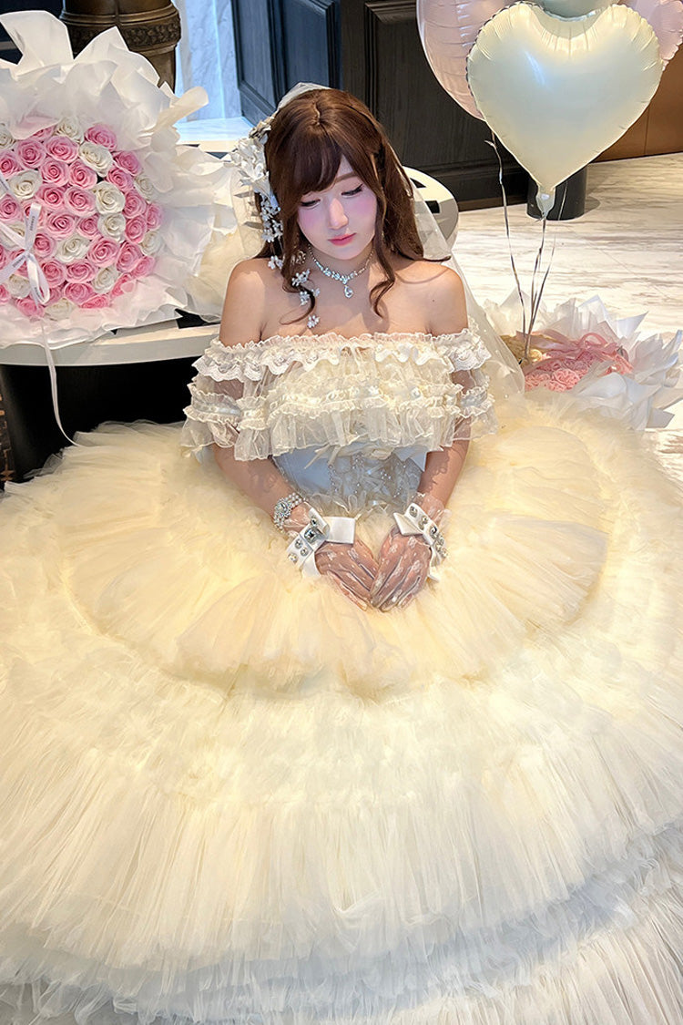 Gothic Lolita Dress - Maiden’s Love, White, Lace Trim, Ruffled, Layered - additional product view 2