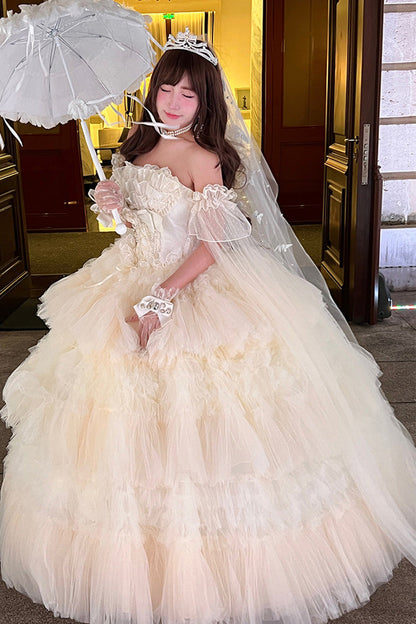 Gothic Lolita Dress - Maiden’s Love, White, Lace Trim, Ruffled, Layered - additional product view 3