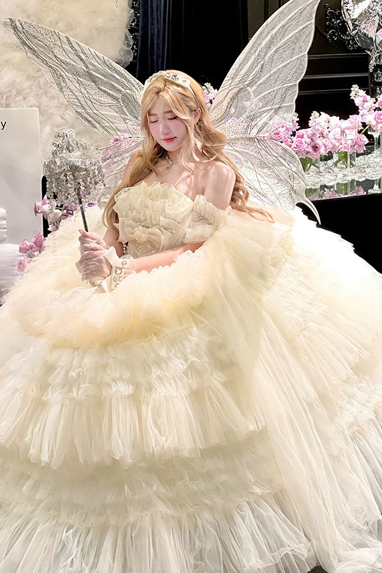 Gothic Lolita Dress - Maiden’s Love, White, Lace Trim, Ruffled, Layered - additional product view 4