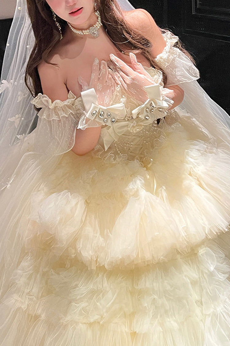 Gothic Lolita Dress - Maiden’s Love, White, Lace Trim, Ruffled, Layered - additional product view 5