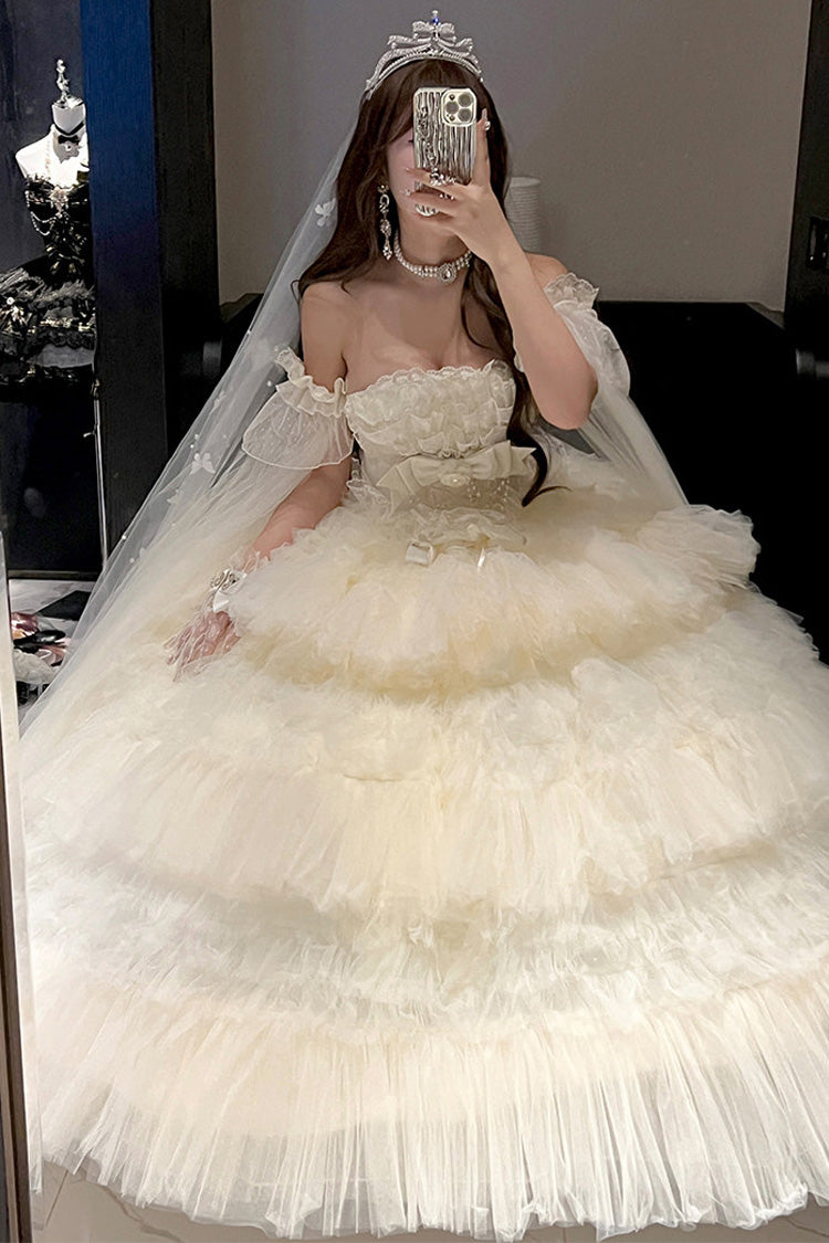 Gothic Lolita Dress - Maiden’s Love, White, Lace Trim, Ruffled, Layered - additional product view 9