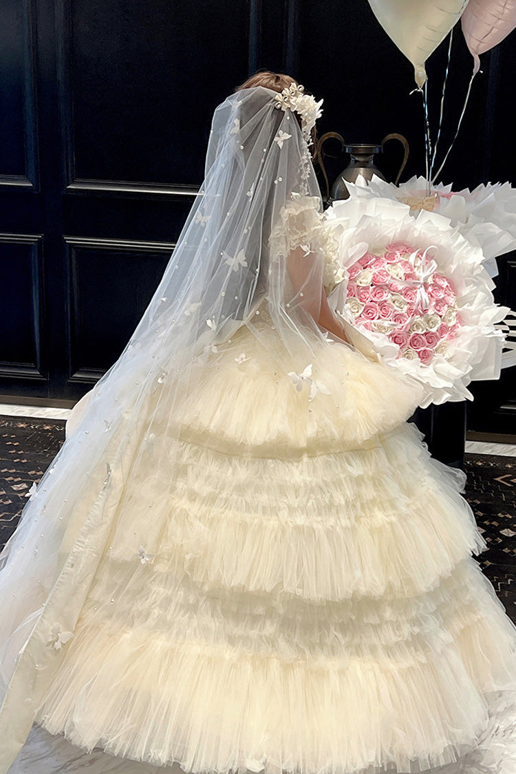 Gothic Lolita Dress - Maiden’s Love, White, Lace Trim, Ruffled, Layered - additional product view 14