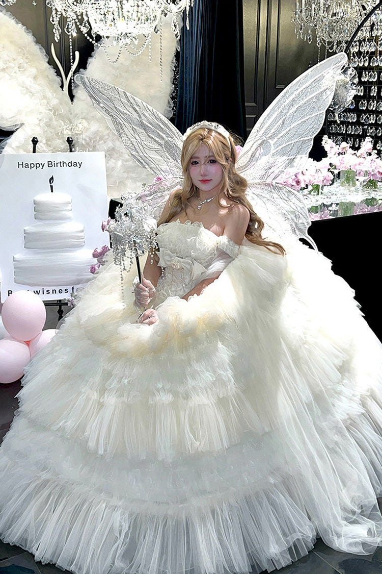 Gothic Lolita Dress - Maiden’s Love, White, Lace Trim, Ruffled, Layered - additional product view 15