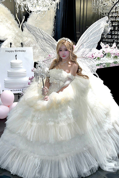 Gothic Lolita Dress - Maiden’s Love, White, Lace Trim, Ruffled, Layered - additional product view 15