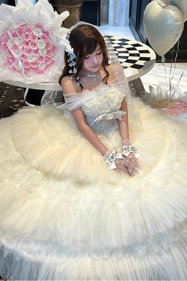 Gothic Lolita Dress - Maiden’s Love, White, Lace Trim, Ruffled, Layered - additional product view 16