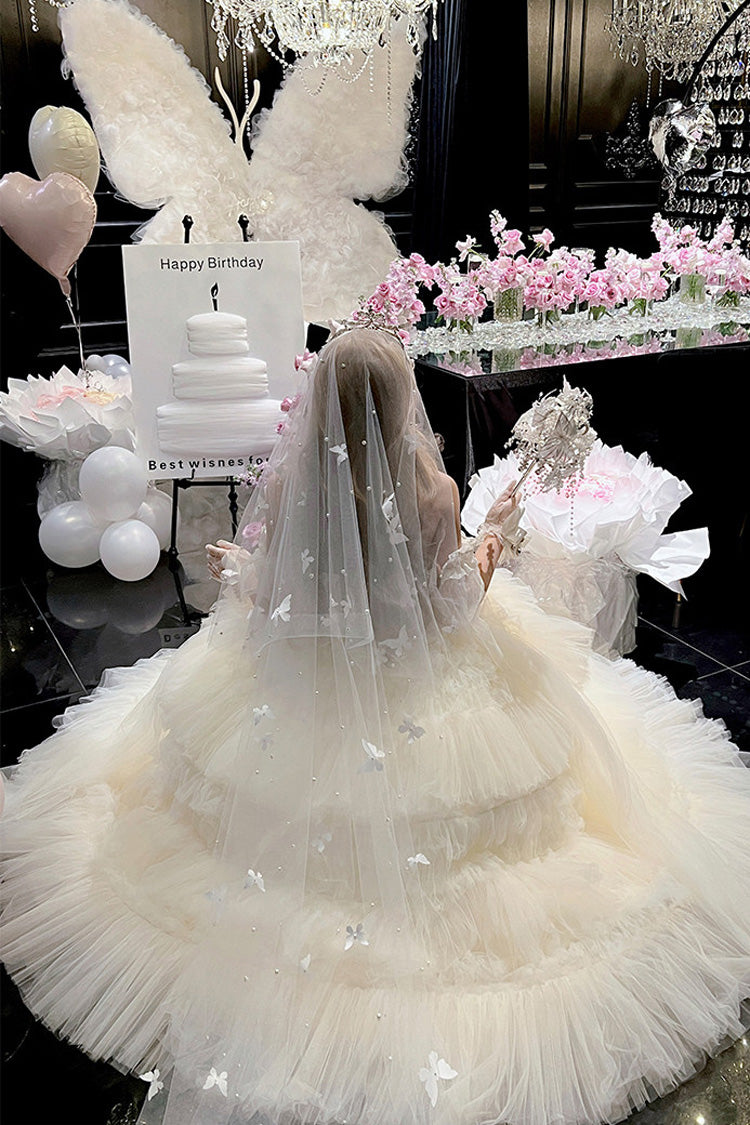 Gothic Lolita Dress - Maiden’s Love, White, Lace Trim, Ruffled, Layered - additional product view 17