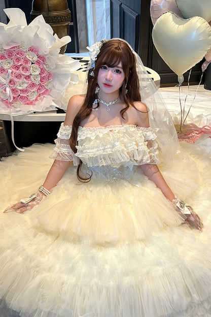 Gothic Lolita Dress - Maiden’s Love, White, Lace Trim, Ruffled, Layered - additional product view 19