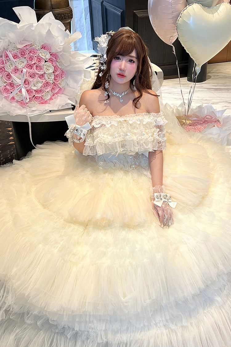 Gothic Lolita Dress - Maiden’s Love, White, Lace Trim, Ruffled, Layered - additional product view 20