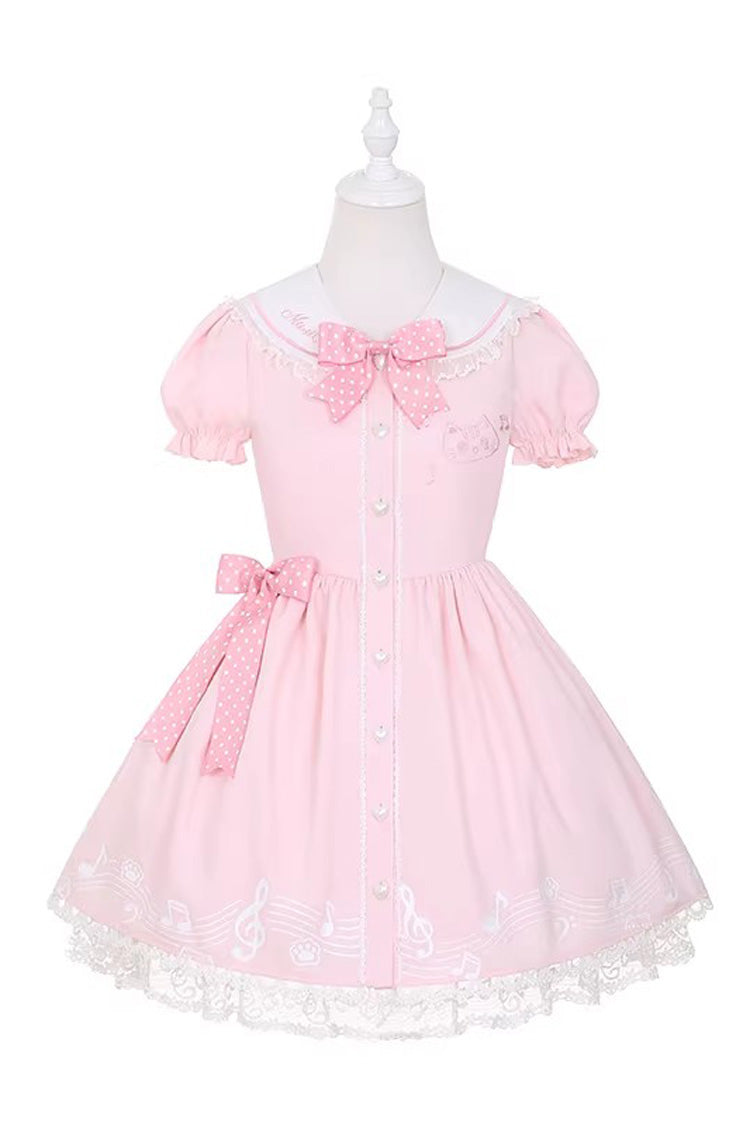 Gothic Lolita Dress - Melody Kitty, Pink, Ruffled, Embroidered, Sweet Style - additional product view 3