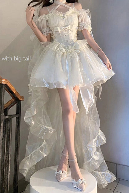 Gothic Lolita Dress - Midsummer Dream, Ivory, Lace Trim, Ruffled - additional product view 4