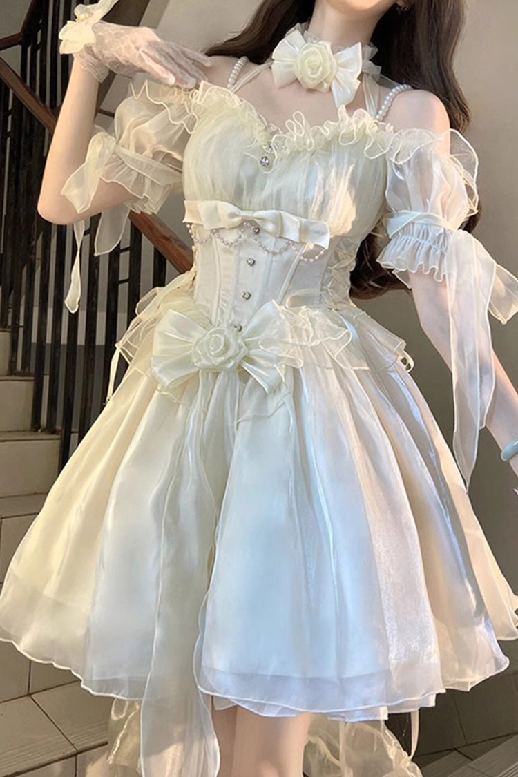 Gothic Lolita Dress - Midsummer Dream, Ivory, Lace Trim, Ruffled - main product image