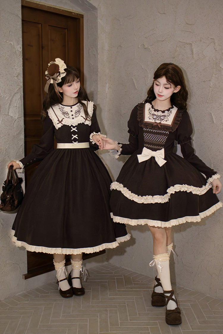 Gothic Lolita Dress - Miss Brown, Brown, Short Version, Short Length, Long Sleeves - additional product view 10