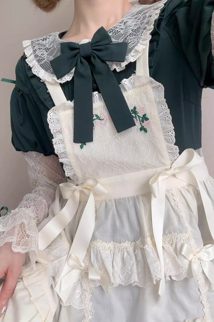 Gothic Lolita Dress - Mist Over Flowers Along The Path, Green, Sweet Style, Bow Detail - additional product view 6
