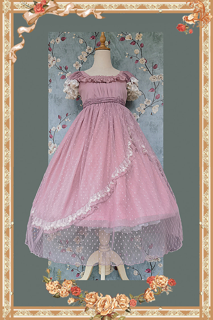Gothic Lolita Dress - Moon Goddess *mediana*, Pink, Ruffled, Printed, Sweet Style - additional product view 8