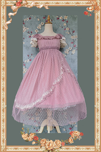 Gothic Lolita Dress - Moon Goddess *mediana*, Pink, Ruffled, Printed, Sweet Style - additional product view 8