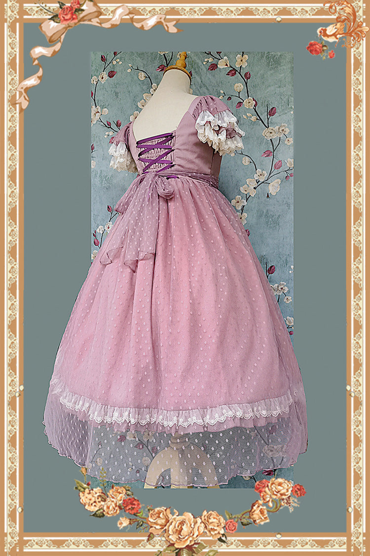 Gothic Lolita Dress - Moon Goddess *mediana*, Pink, Ruffled, Printed, Sweet Style - additional product view 9