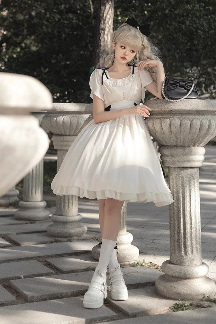 Gothic Lolita Dress - Moonlight March Chiffon, White, Sweet Style, Ruffled - additional product view 8