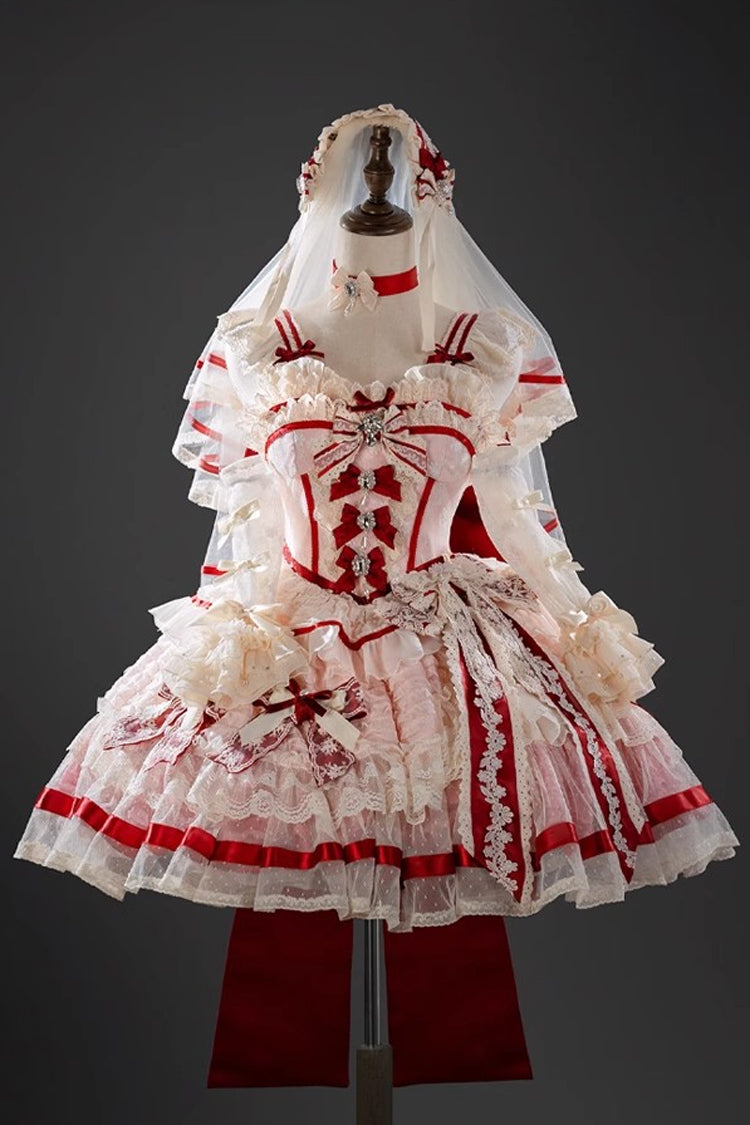 Gothic Lolita Dress - Moonstone, Pink, Sweet Style, Bow Detail, Lace Trim - additional product view 4