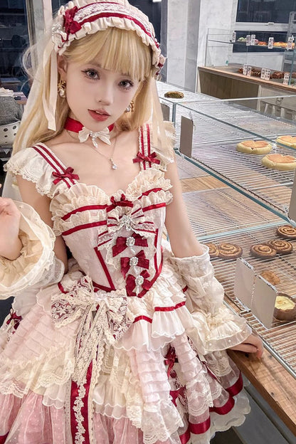 Gothic Lolita Dress - Moonstone, Pink, Sweet Style, Bow Detail, Lace Trim - additional product view 5