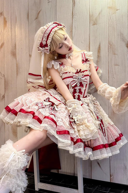 Gothic Lolita Dress - Moonstone, Pink, Sweet Style, Bow Detail, Lace Trim - additional product view 6