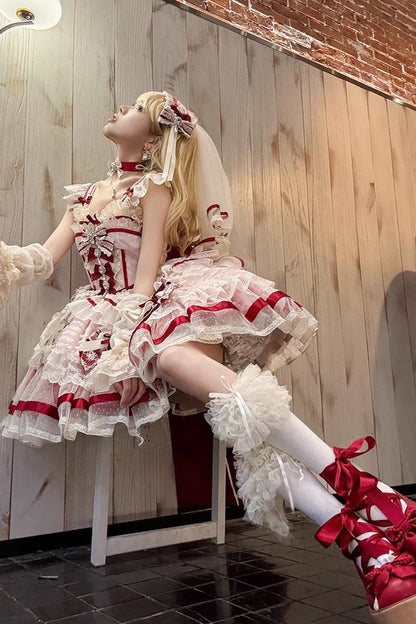 Gothic Lolita Dress - Moonstone, Pink, Sweet Style, Bow Detail, Lace Trim - additional product view 10