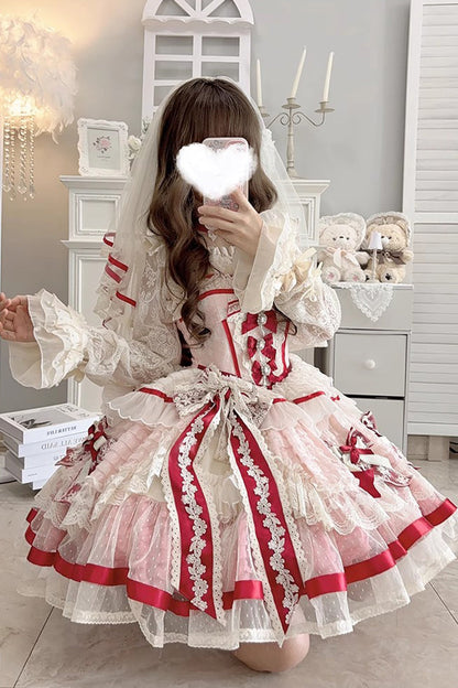 Gothic Lolita Dress - Moonstone, Pink, Sweet Style, Bow Detail, Lace Trim - additional product view 13