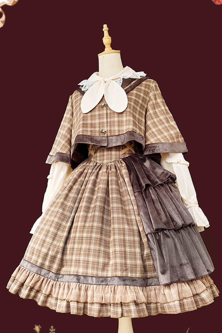 Gothic Lolita Dress - Morning Tune, Brown, High Waist, Ruffled, Printed - additional product view 14