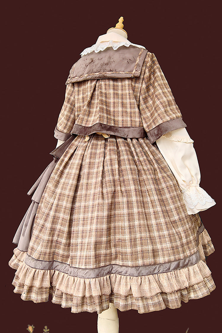 Gothic Lolita Dress - Morning Tune, Brown, High Waist, Ruffled, Printed - additional product view 15