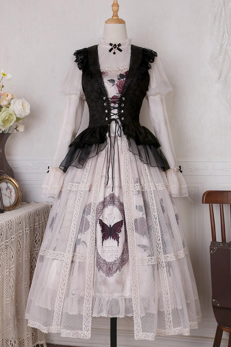 Gothic Lolita Dress - Multi-Color, Classic Style, Ruffled, Printed - additional product view 3
