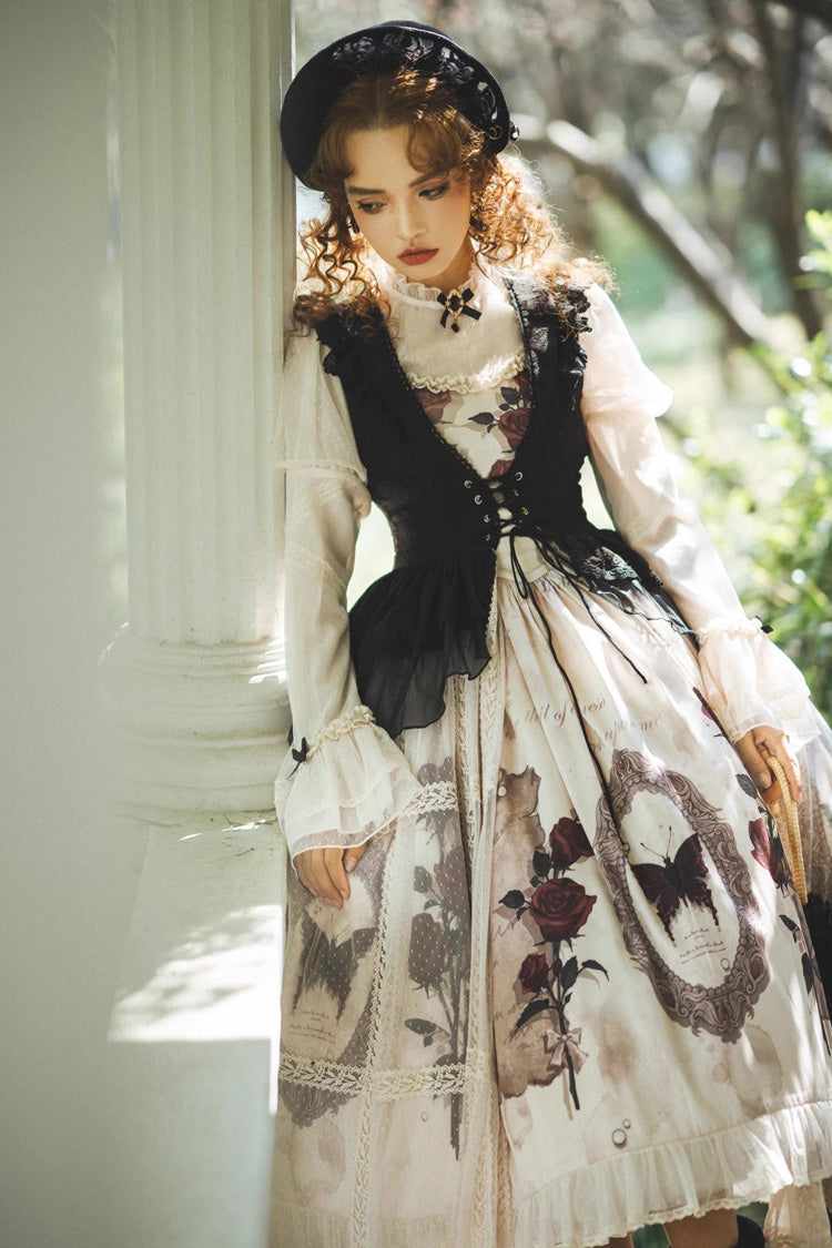Gothic Lolita Dress - Multi-Color, Classic Style, Ruffled, Printed - additional product view 6
