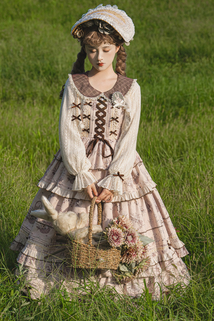 Gothic Lolita Dress - Multi-color Evening Time, Multi-Color, Ruffled, Printed, Layered - additional product view 2