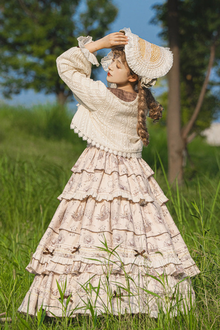 Gothic Lolita Dress - Multi-color Evening Time, Multi-Color, Ruffled, Printed, Layered - additional product view 7