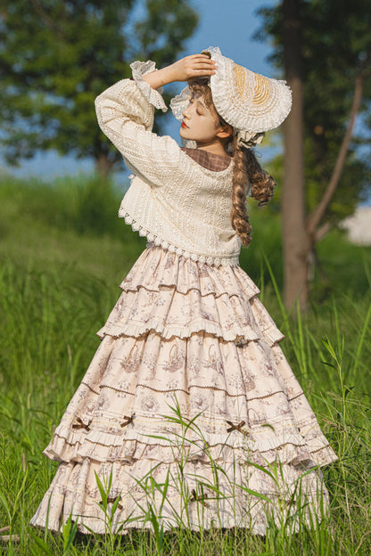 Gothic Lolita Dress - Multi-color Evening Time, Multi-Color, Ruffled, Printed, Layered - additional product view 7