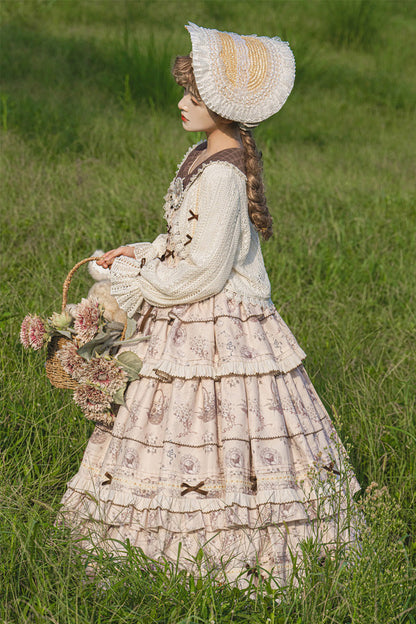 Gothic Lolita Dress - Multi-color Evening Time, Multi-Color, Ruffled, Printed, Layered - additional product view 8