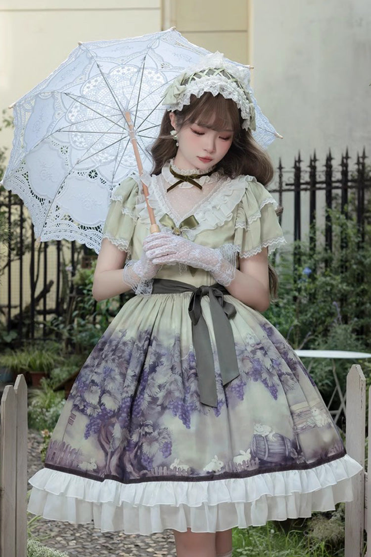 Gothic Lolita Dress - Multi-Color, Ruffled, Printed, Sweet Style - additional product view 4
