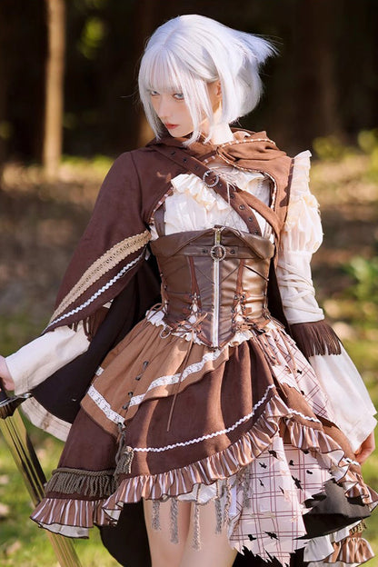 Gothic Lolita Dress - Multi-color Steam Hunter Style, Multi-Color, Long Sleeves, Ruffled - additional product view 2
