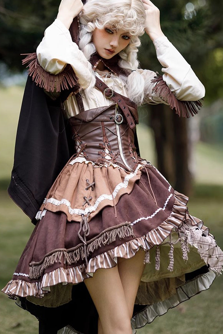 Gothic Lolita Dress - Multi-color Steam Hunter Style, Multi-Color, Long Sleeves, Ruffled - additional product view 5