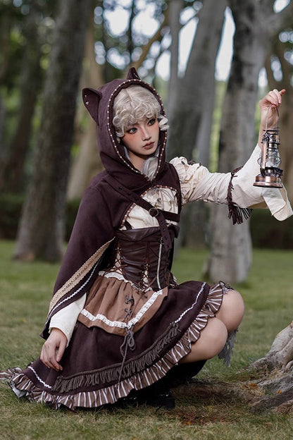 Gothic Lolita Dress - Multi-color Steam Hunter Style, Multi-Color, Long Sleeves, Ruffled - additional product view 6