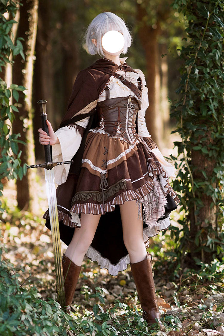 Gothic Lolita Dress - Multi-color Steam Hunter Style, Multi-Color, Long Sleeves, Ruffled - main product image